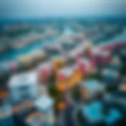 Aerial view of منطقة الختم showcasing its vibrant community and unique architectural style