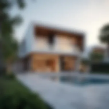 Contemporary Property Listings and Measurements Illustration of contemporary property listings with measurements