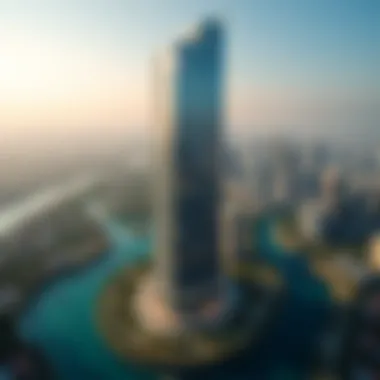 Aerial View of Damac RBC Tower An aerial view of the Damac RBC Tower showcasing its modern design and surrounding landscape