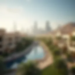 A panoramic view of Al Wasl showcasing its architectural elegance and urban planning.