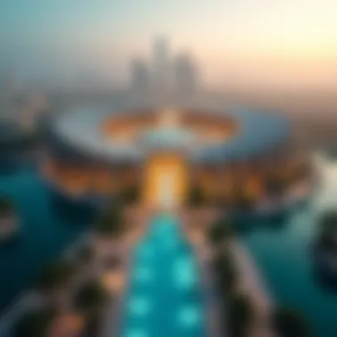 Aerial Perspective of Dubai Al Khail Gate Stunning aerial view of Dubai Al Khail Gate showcasing its modern architecture.