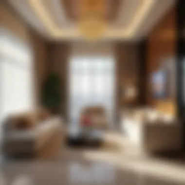 Interior Elegance of Al Khail Gate Residences Luxurious interior design of a typical residence in Dubai Al Khail Gate.