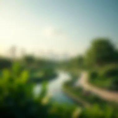 Panoramic View of Al Safa Park A panoramic view of Al Safa Park showcasing lush greenery and tranquil walking paths