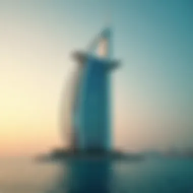 The sail-shaped silhouette of the Burj Al Arab