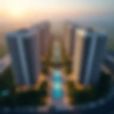 Aerial Perspective of Blvd Heights Aerial view of Blvd Heights showcasing its modern architecture