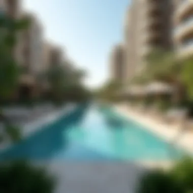 Community Amenities at Crown Residence Tecom Community amenities including swimming pool and fitness center at Crown Residence Tecom.
