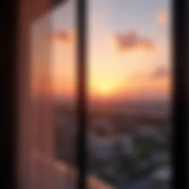 Sunset View from Crown Residence Tecom A beautiful sunset view from the balcony of a residence in Crown Residence Tecom.