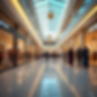 Interior shot of Dubai Outlet Mall displaying various retail stores and vibrant shopper activity