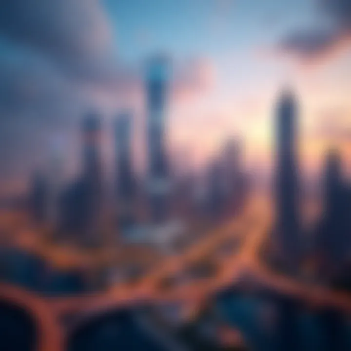 Vibrant city skyline featuring Dubai Sky View