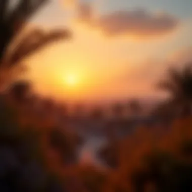 Breathtaking Sunset at an Outdoor Event in the UAE A breathtaking sunset view over iconic UAE landscape during an outdoor event