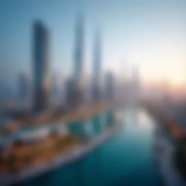 Modern Dubai Skyline: A Hub of Luxury Developments A modern skyline of Dubai showcasing luxury real estate developments