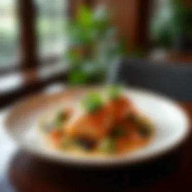 Culinary Artistry on a Plate Artfully plated signature dish from a Rosewood restaurant