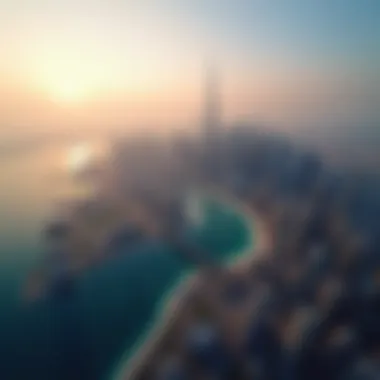 Aerial View of Dubai's Iconic Skyline Aerial view of Dubai's skyline showcasing iconic skyscrapers