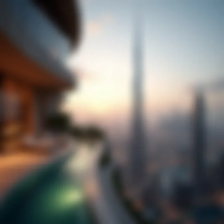 Luxury residential view from a high-rise apartment near Burj Khalifa