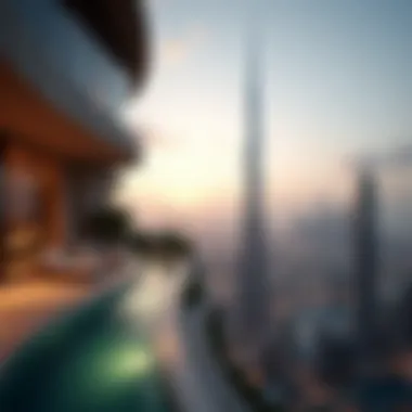 Luxury Living near Burj Khalifa Luxury residential view from a high-rise apartment near Burj Khalifa