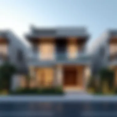 Modern Architectural Elegance of Shamsa Townhouse Elegant facade of the Shamsa townhouse showcasing modern architecture