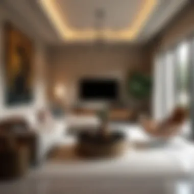 Sophisticated Interior Style in Shamsa Townhouse Luxurious interior design of a Shamsa townhouse living area