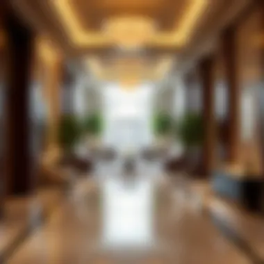 Luxury Hospitality in the Heart of Dubai Luxurious hotel lobby showcasing opulent design