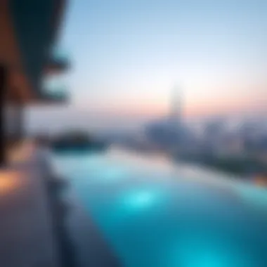 Vela's rooftop infinity pool with breathtaking skyline views