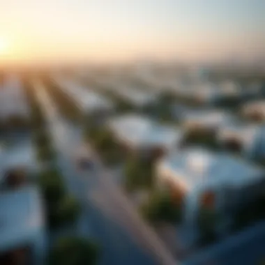 Aerial view of a modern neighborhood in Abu Dhabi