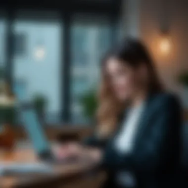 Online Real Estate Education A conceptual image of a person engaging in online education about real estate licensing.