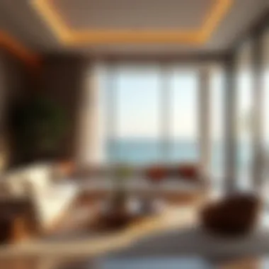 Luxurious Interior Design at Rixos Beach Apartment Lavishly designed living space inside Rixos Beach Apartment highlighting luxury furnishings