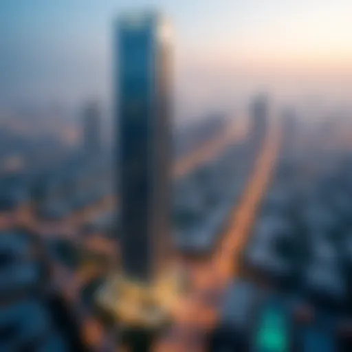 Aerial view showcasing the architectural elegance of the Single Business Tower.