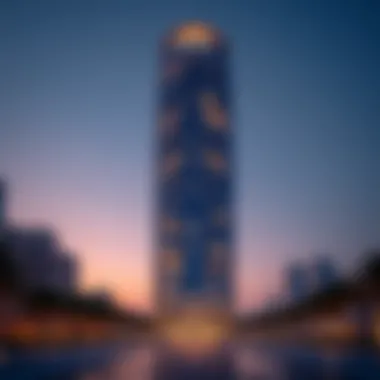 Tamweel Tower Illuminated at Dusk Stunning view of Tamweel Tower at sundown