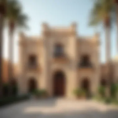 Architectural Details of Dubai's First Building Historical depiction of Dubai's first building showcasing its architectural details