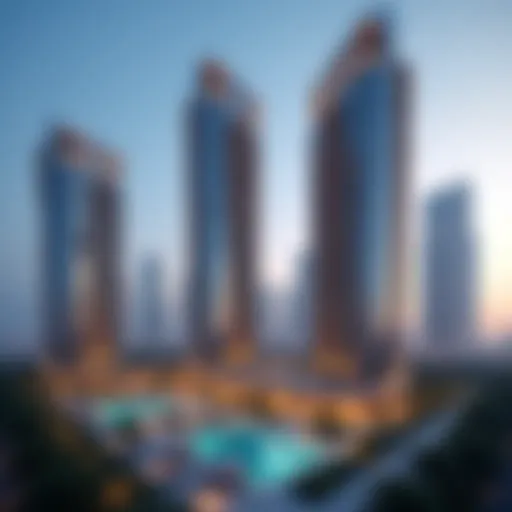 Modern skyscrapers in Dubai showcasing luxury real estate development